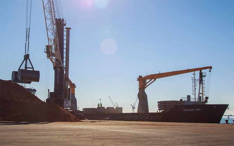 El notable aumento del tráfico de graneles sólidos posibilita al Puerto de la Bahía de Cádiz crecer un 15% en los dos primeros meses del año