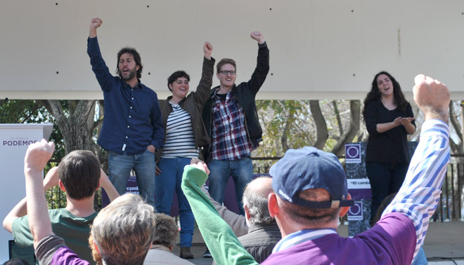 Participando en un mitin en el parque de los patos durante la campaña de las andaluzas / FOTO: DBC