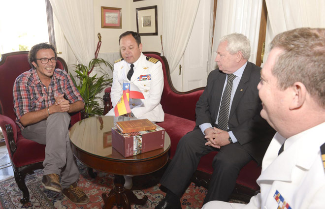 Un momento de la recepción en Alcaldía de la delegación chilena / FOTO: Ayto. de Cádiz