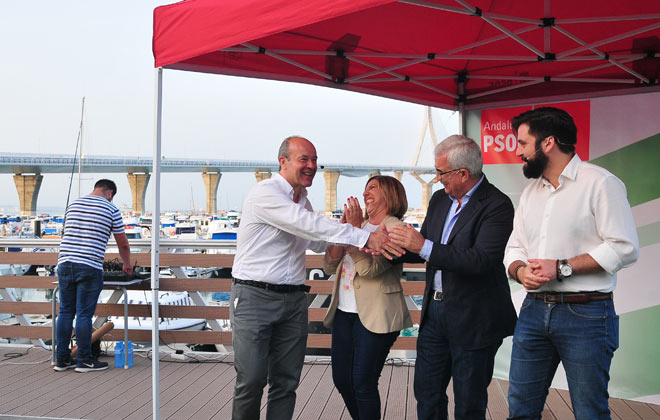 El inicio de campaña del PSOE, con vistas a la Bahía / FOTO: Eulogio García