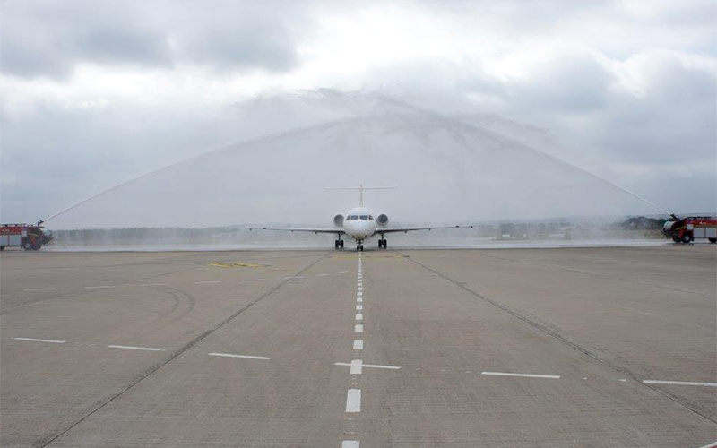 La pista jerezana en un pasado "bautizo" de un nuevo vuelo / FOTO: Aena