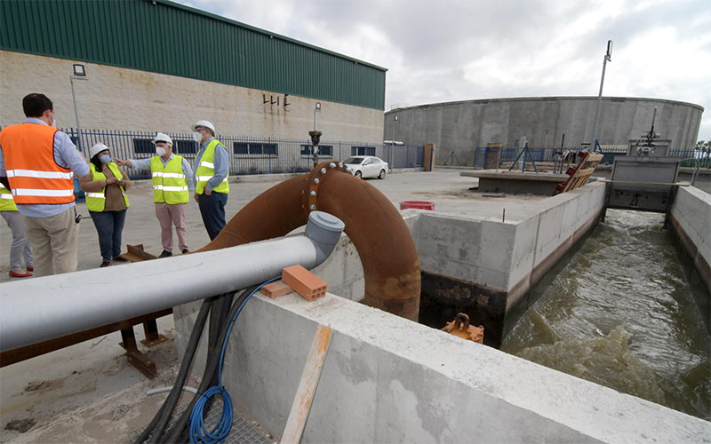 Visita a obras ejecutadas en la EBAR Cortadura en 2020 / FOTO: Ayto.