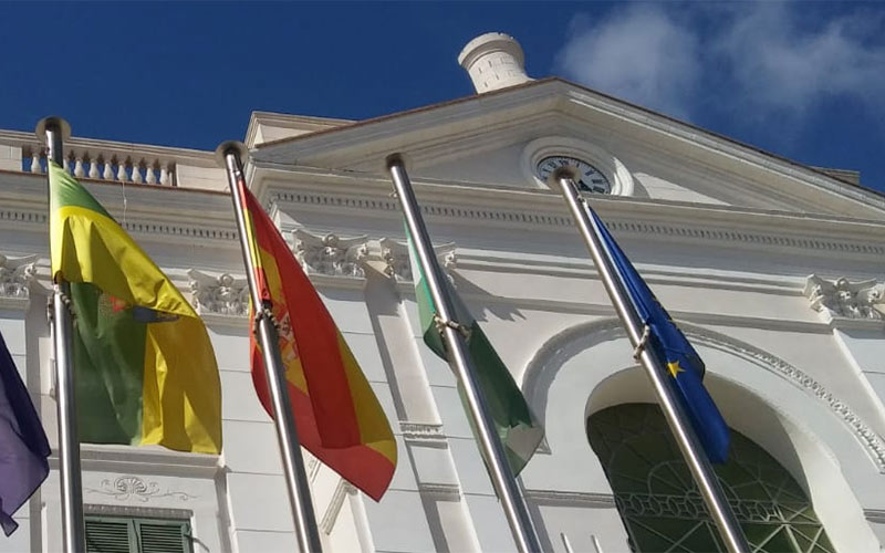 Detalle de la fachada del Consistorio portuense