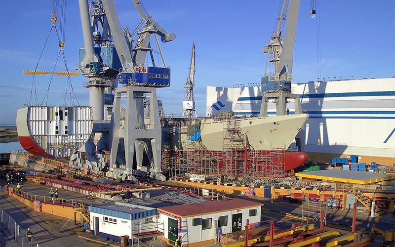 La antigua Bazán durante la construcción de una de las últimas corbetas / FOTO: Navantia