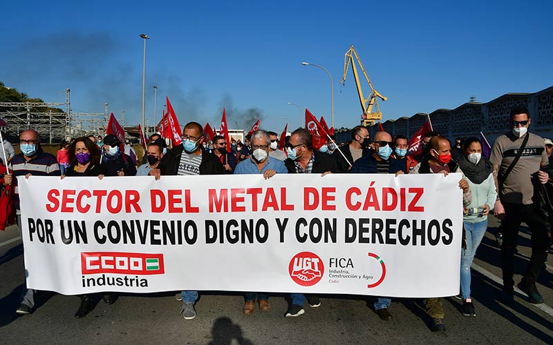 Una de las manifestaciones convocadas en aquellos días de huelga de 2021 / FOTO: Eulogio García