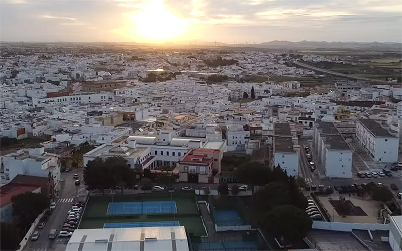 Vista aérea de parte de la Chiclana consolidada