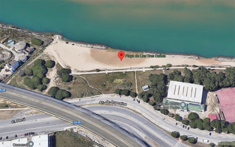 La playita en la barriada del Río San Pedro a vista de Google Maps