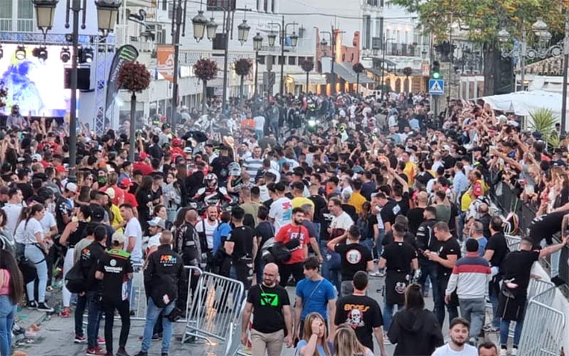 El centro portuense tomado por los moteros / FOTO: Ayto.