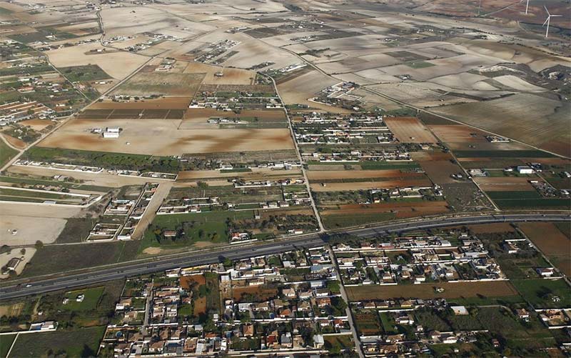 Vista aérea del extrarradio chiclanero / FOTO: Ayto.
