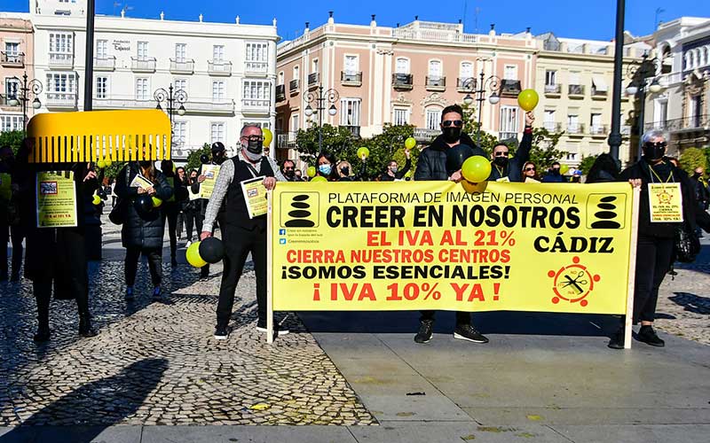 Una pasada protesta del sector frente a la sede del PSOE gaditano / FOTO: Eulogio García
