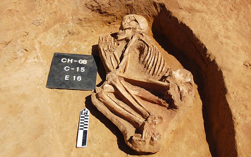 Uno de los individuos hallados durante la excavación / FOTO: UCA