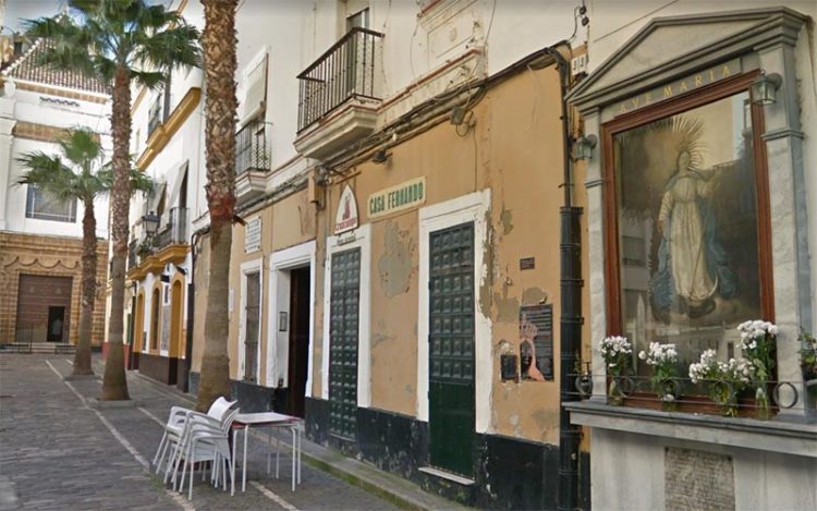 Detalle de la calle de La Palma, con la iglesia al fondo