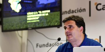 Rafael Contreras en un momento de la charla / FOTO: Cádiz CF