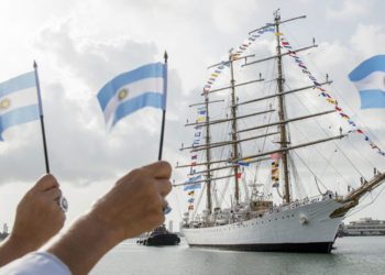 Estampa de la fragata Libertad / FOTO: Consulado argentino