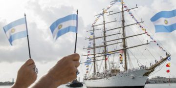 Estampa de la fragata Libertad / FOTO: Consulado argentino