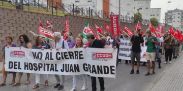 Un momento de la manifestación convocada por sindicatos / FOTO: CCOO