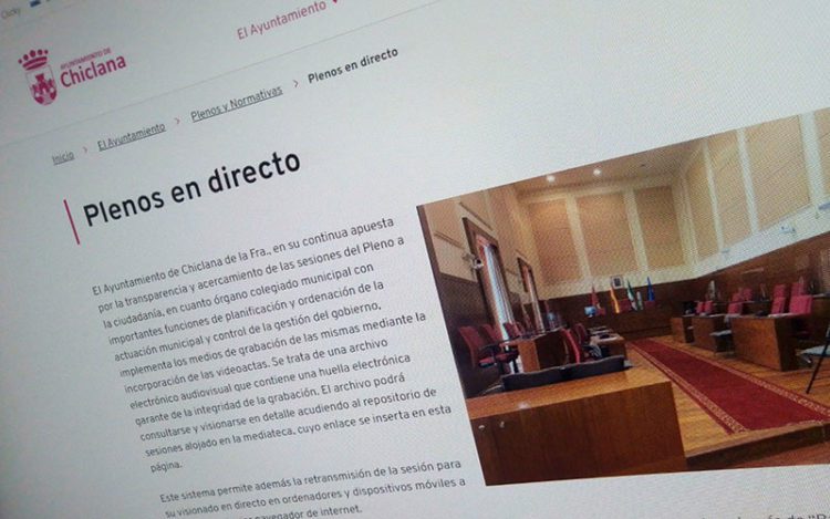 Pantallazo a una de las secciones de la web