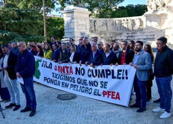 Concentración en la reurbanizada plaza de España / FOTO: Eulogio García