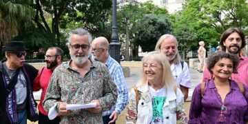 Ofreciendo detalles del proceso en una comparecencia en la plaza Mina / FOTO: Eulogio García