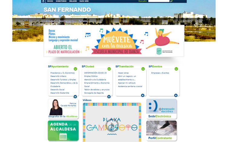 Detalle de la web municipal hoy día