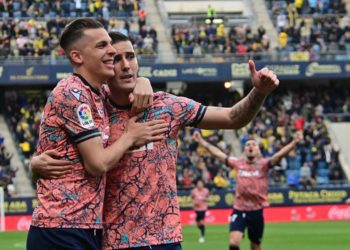 Celebrando el gol, con cierta culpa / FOTO: Eulogio García