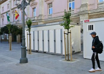 Baños para carnavales a las puertas de la Diputación / FOTO: Eulogio García