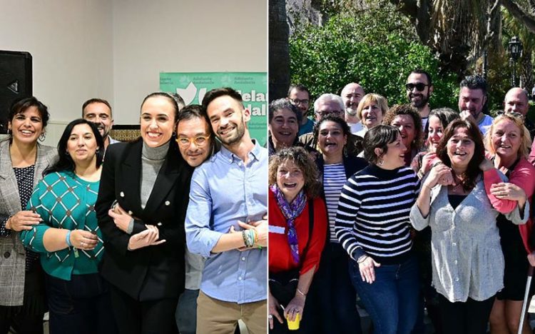 Gestos de cariño con los cabezas de lista de ambas formaciones / FOTO: Eulogio García