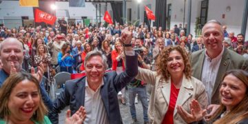 Uno de los momentos de eufórica del mitin / FOTO: PSOE