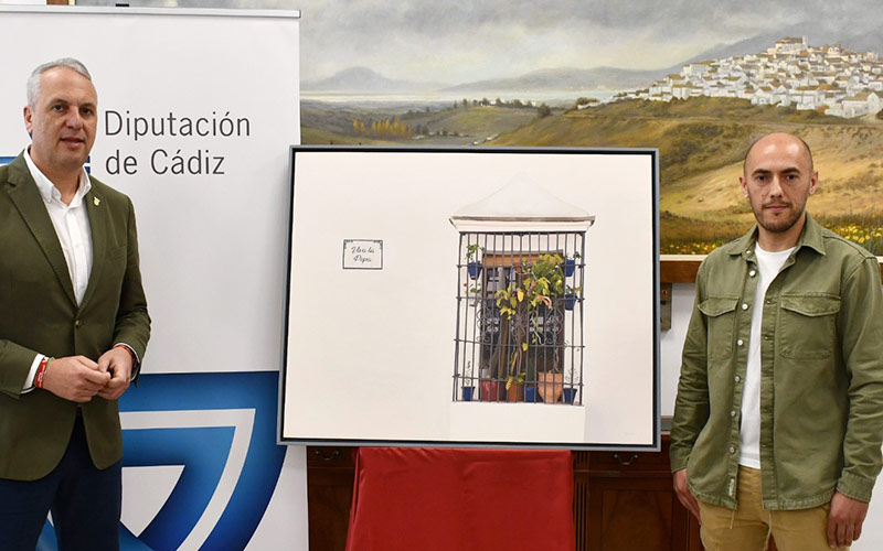 Un balcón de cualquiera de los pueblos blancos de Cádiz, “abierto al mundo, a la calle, con horizontes”, ilustra el Día de la Provincia 2023