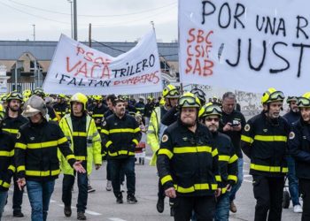 Marchando desde el Parque de Bomberos de Cádiz, semanas atrás / FOTO: Eulogio García