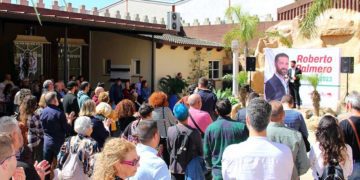 Un momento del concurrido acto de precampaña / FOTO: IU