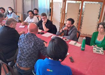 Un momento de la reunión con los comités de empresa / FOTO: Adelante Andalucía