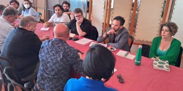 Un momento de la reunión con los comités de empresa / FOTO: Adelante Andalucía