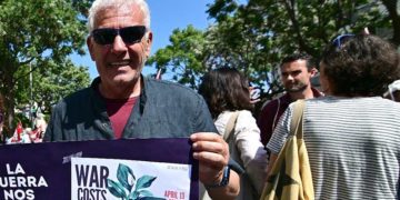 Fermín Aparicio en una pasada manifestación por el Primero de Mayo / FOTO: Eulogio García