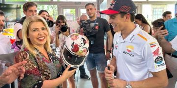 En una de las actividades con Marc Márquez / FOTO: Ayto.
