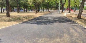 Asfalto en el parque de La Plata / FOTO: Ecologistas