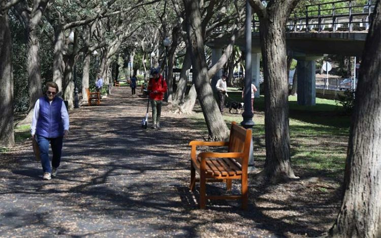 Uno de los bancos colocados en el Parque del Oeste / FOTO: Ayto.