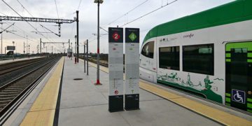 El tranvía parado en Río Arillo / FOTO: Eulogio García