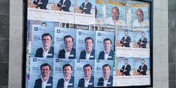 El panel asignado a Cs, copado por otros partidos / FOTO: Cs