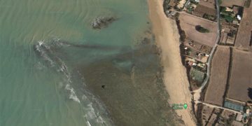 Tramo de la playa de Peginas vista desde Google Maps