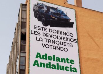 La lona, con tanqueta incluida / FOTO: Adelante