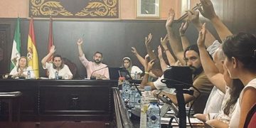 Durante una de las votaciones del pleno / FOTO: PSOE