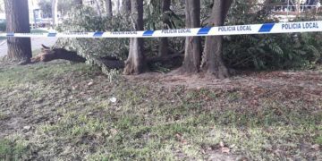 Una de las zonas del parque con precinto policial / FOTO: AxSí