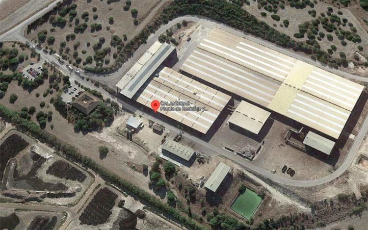 La planta de reciclaje vista desde Google Maps