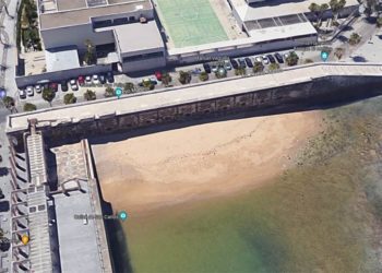 La playita junto a la Punta San Felipe, vista por google maps