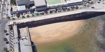 La playita junto a la Punta San Felipe, vista por google maps
