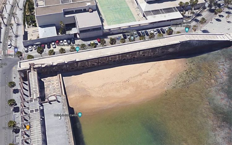La playita junto a la Punta San Felipe, vista por google maps