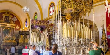 Los pasos montados en la iglesia de la Pastora / FOTO: Ayto.