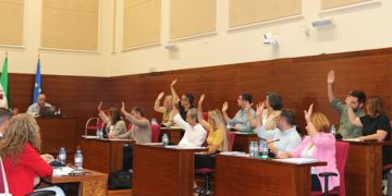 Concejales de PSOE e IU votando a favor / FOTO: Ayto.