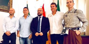 Posado durante la recepción en el Consistorio / FOTO: Ayto.